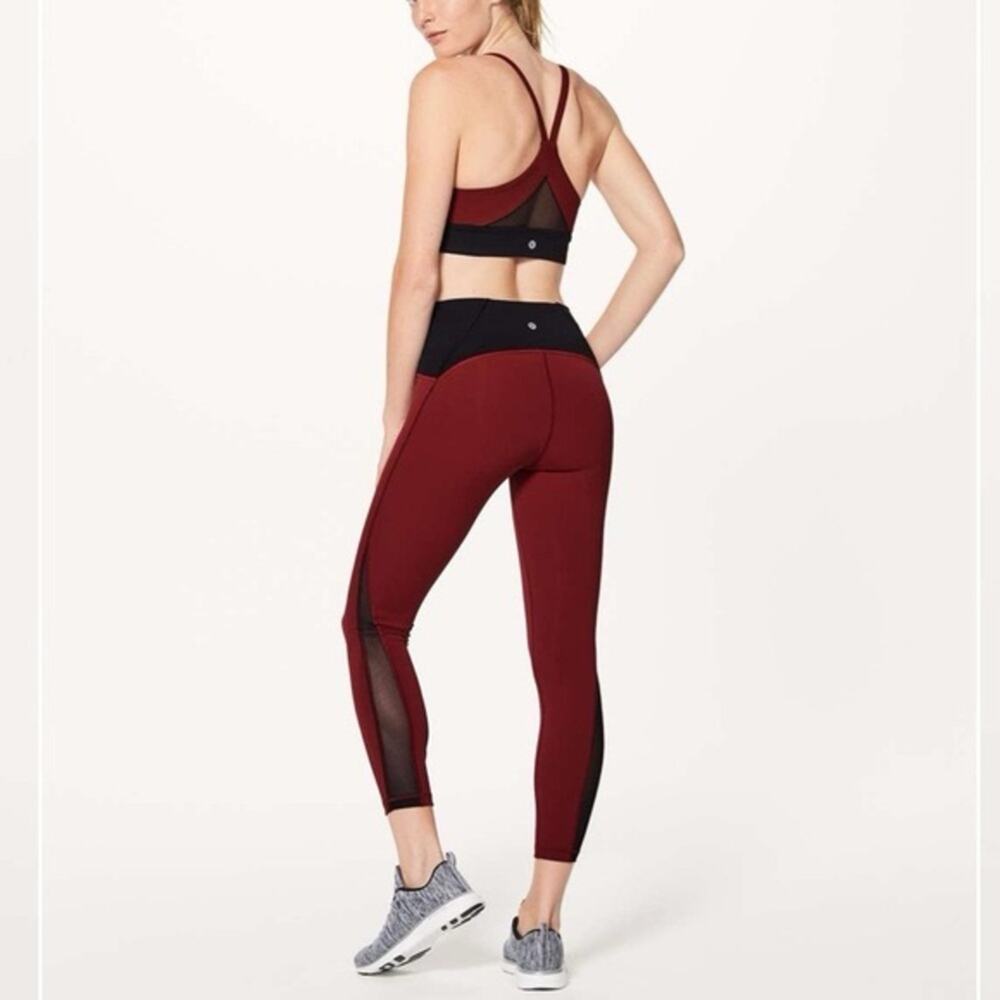 Lululemon Train Times 7/8 Pant 25" Oxidized Red Black Leggings Size 8